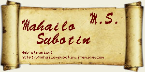 Mahailo Subotin vizit kartica